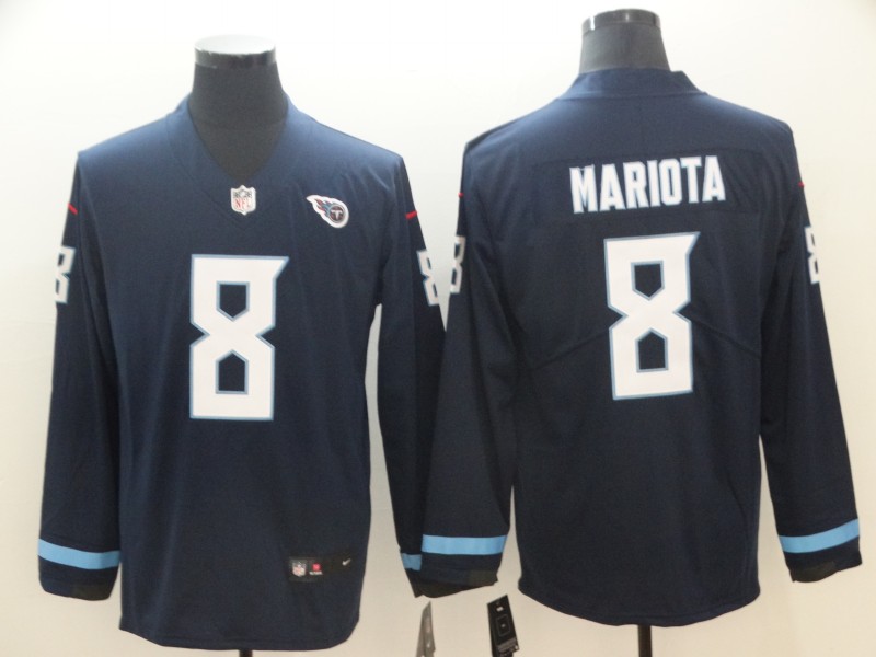 Tennessee Titans #8 Mariota New Long-Sleeve Stitched Jersey
