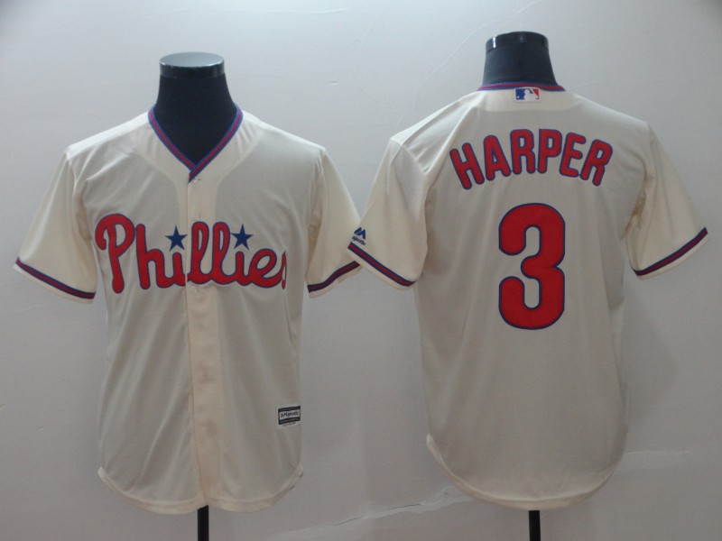 MLB Philadelphia Phillies #3 Harpen Cream Jersey