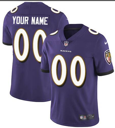Ravens Team Color Customized Game NFL Jersey