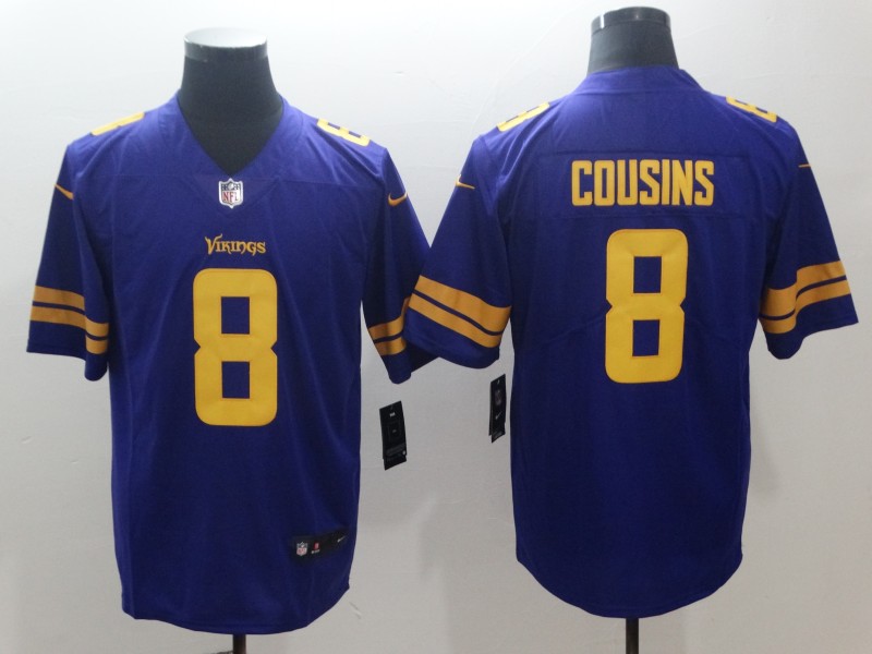 NFL Minnesota Vikings #8 Cousins Purple Vapor Limited Jersey