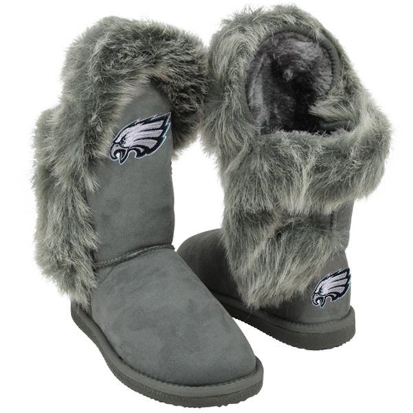 NFL Philadelphia Eagles Womens Cuce Shoes Ladies Fanatic Boots Gray