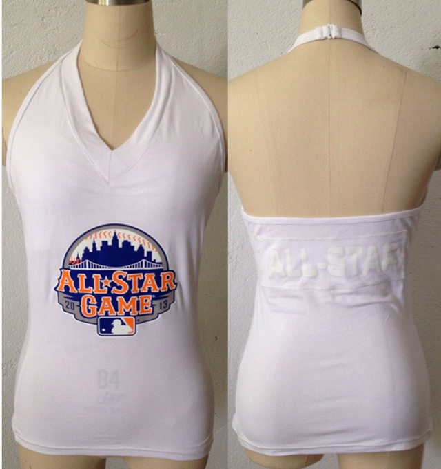 All Star Game MLB Womens All Sports Couture  Blown Coverage Halter Top White