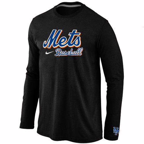 Nike New York Mets Long Sleeve T-Shirt Black