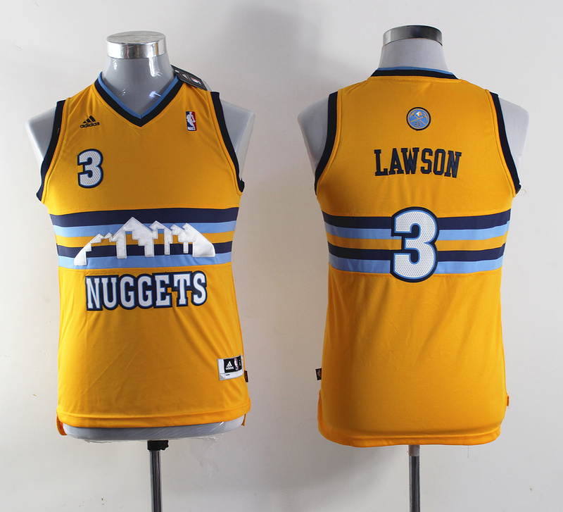 Youth NBA Denver nuggets #3 lawson yellow(revolution 30 swingman)