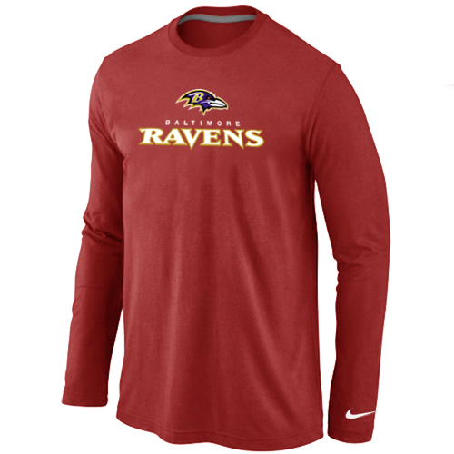 Nike Baltimore Ravens Authentic Logo Long Sleeve T-Shirt  RED