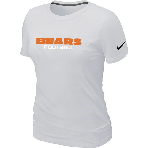  Nike Chicago Bears Sideline Legend Authentic Font Womens TShirt White 18 