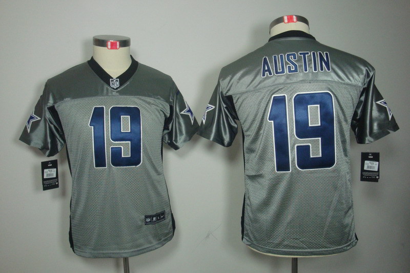 NFL Dallas Cowboys #19 Austin Youth Grey Lights Out Jersey