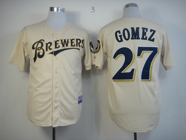 Milwaukee Brewers Authentic 27 Gomez YOUniform Cool Base Jersey