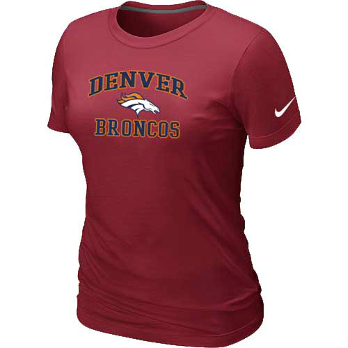  Denver Broncos Womens Heart& Soul Red TShirt 25 