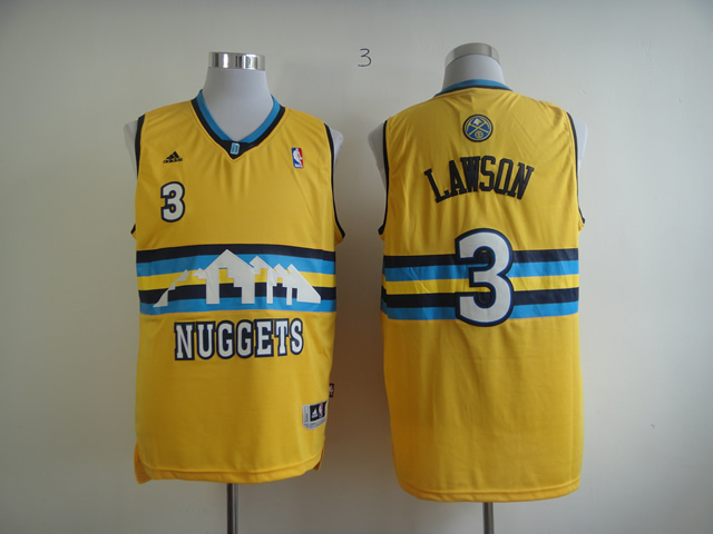 Adidas Denver Nuggets #3 Lawson Yellow Jersey