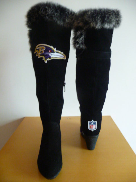 NFL Baltimore Ravens Cuce Shoes Womens Cheerleader Boots Black