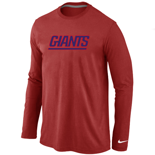 Nike New York Giants Authentic Logo Long Sleeve T-Shirt RED