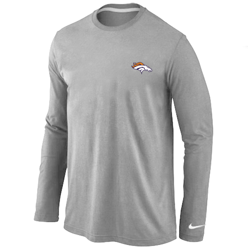 Denver Broncos Logo Long Sleeve T-Shirt Grey