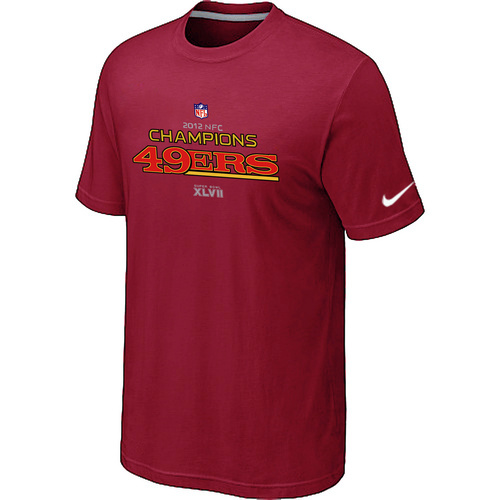  Mens Nike San Francisco 49 ers 2012 NFC Conference Champions Trophy Collection Long Red TShirt 82 