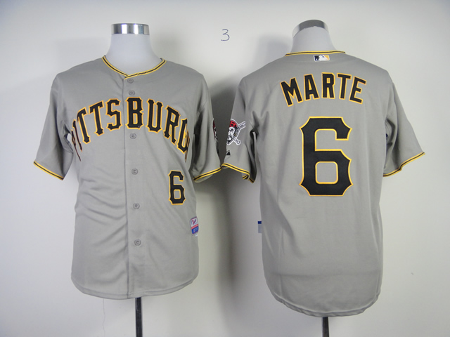 MLB Pittsburgh Pirates #6 Marte Jersey Grey