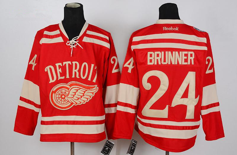 NHL Reebok Detroit Red Wings 2014 NHL Winter Classic #24 Bob Probert Red Premier Jersey 1