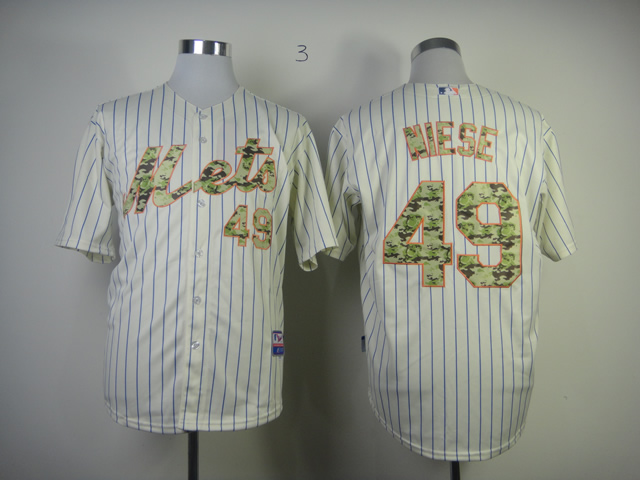 New York Mets Authentic 49 Niese 2013 USMC Home Cool Base Jersey w2013 All-Star Patch