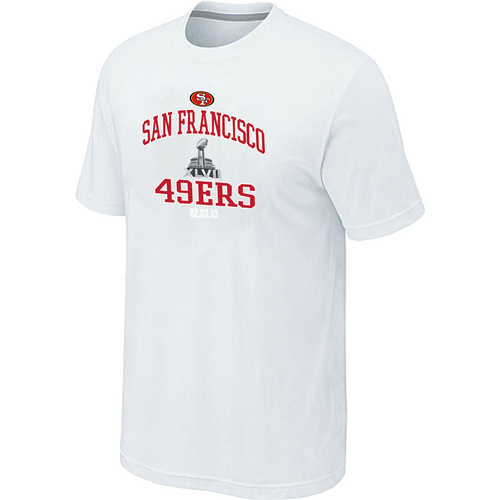  Mens San Francisco 49 ers Super BowlXLVII Heart& Soul White TShirt 109 