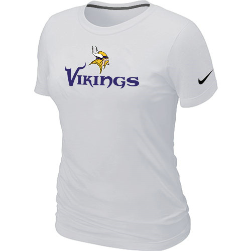  Nike Minnesota Vikings Authentic Logo Womens TShirt White 4 