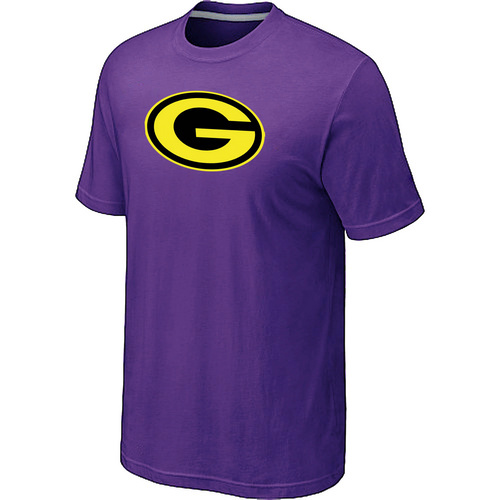  Mens Green Bay Packers Neon Logo Charcoal Purple Tshirt 19 