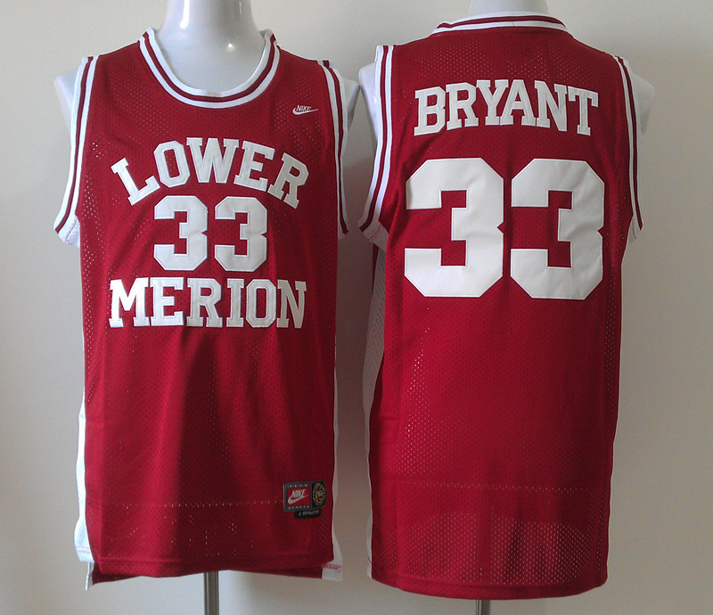 Nike NCAA Lower Merion High School Kobe Bryant #33 Red Basketball Throwback Jersey