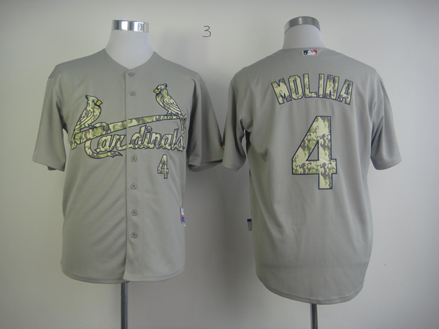 MLB St. Louis Cardinals #4 Molina Grey Jersey