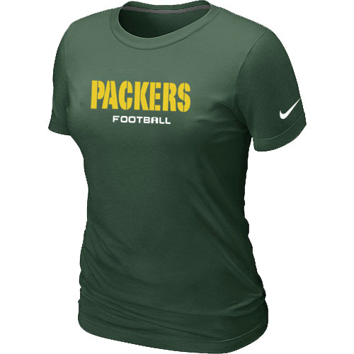  Nike Green Bay Packers Sideline Legend Authentic Font Womens TShirt Green 31 