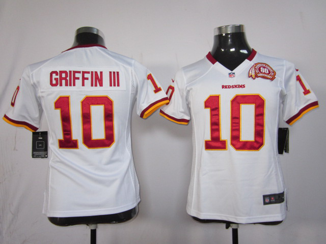 Nike Washington Redskins #10 Griffin III White Youth limited Jersey With Patch