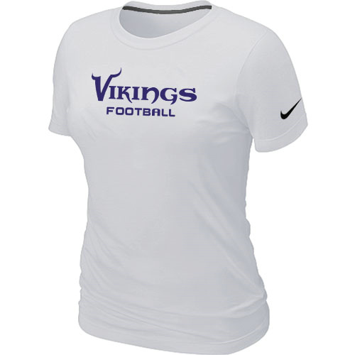  Nike Minnesota Vikings Sideline Legend Authentic Font Womens TShirt White 2 
