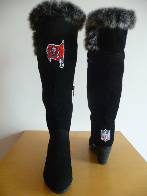 NFL Tampa Bay Buccaneers Cuce Shoes Womens Cheerleader Boots Black