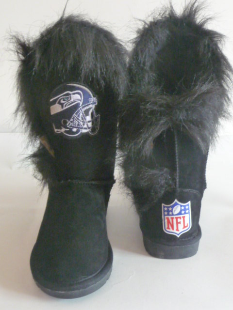 NFL Seattle Seahawks Cuce Shoes Womens Cheerleader Boots - Black