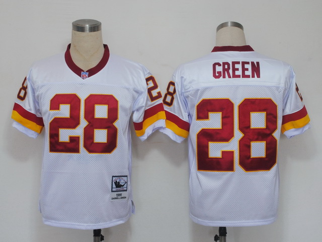 NFL Jerseys Washington Redskins 28 Green White M&N 1991