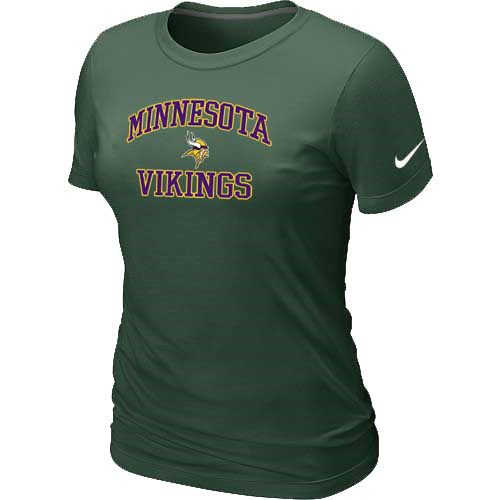  Minnesota Vikings Womens Heart& Soul D- Green TShirt 48 