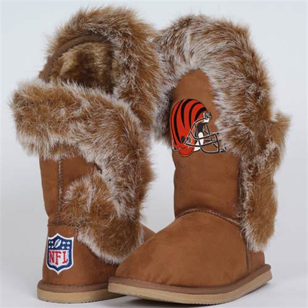 NFL Cincinnati Bengals Womens Cuce Shoes Ladies Fanatic Boots Brown 