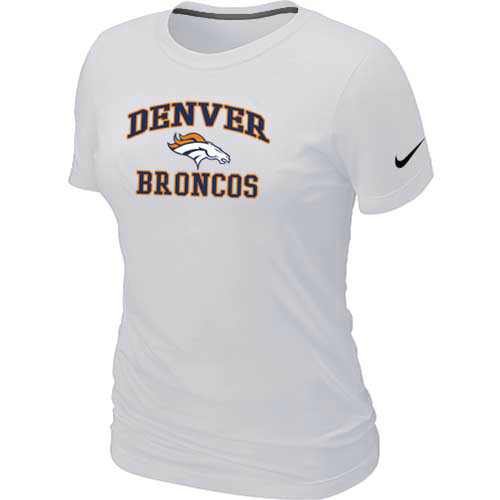  Denver Broncos Womens Heart& Soul White TShirt 24 
