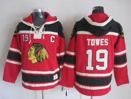 Chicago Blackhawks #19 Towes Red Hoodie