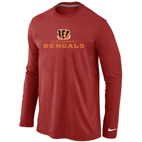 Nike Cincinnati Bengals Authentic Logo Long Sleeve T-Shirt RED
