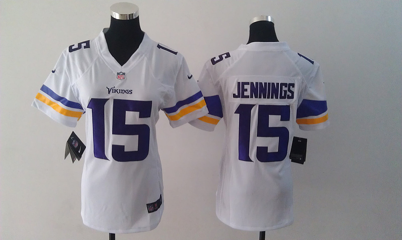 Nike NFL Minnesota Vikings #15 Jennings white women jersey