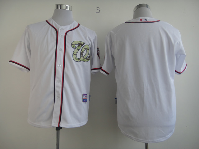 MLB Washington Nationals  Blank White Color Camo Words Jersey