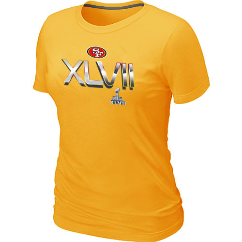  San Francisco 49 ers Super BowlXLVII On Our Way Yellow Womens TShirt 38 