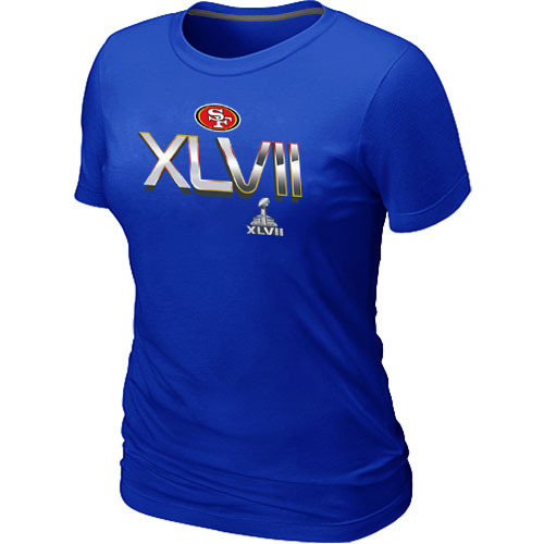  San Francisco 49 ers Super BowlXLVII On Our Way Blue Womens TShirt 50 