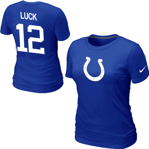  Nike Indianapolis ColtsLUCK Name& Number Womens Blue TShirt 6 