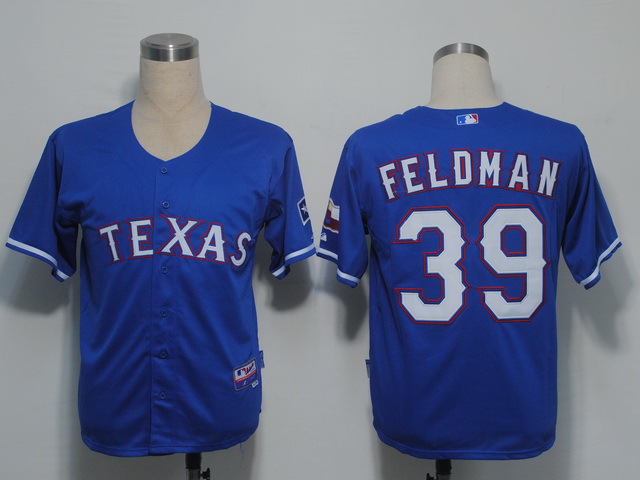 MLB Jerseys Texas Rangers 39 Feldman Blue Cool Base