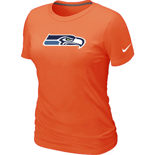  Seattle Seahawks Orange Womens Logo TShirt 57 