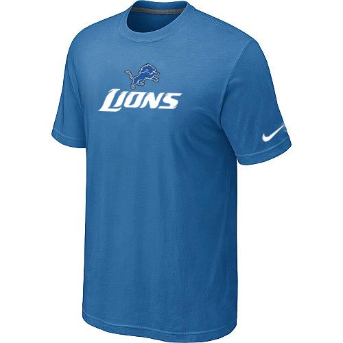  Nike Detroit Lions Authentic Logo TShirt L- Blue 96 