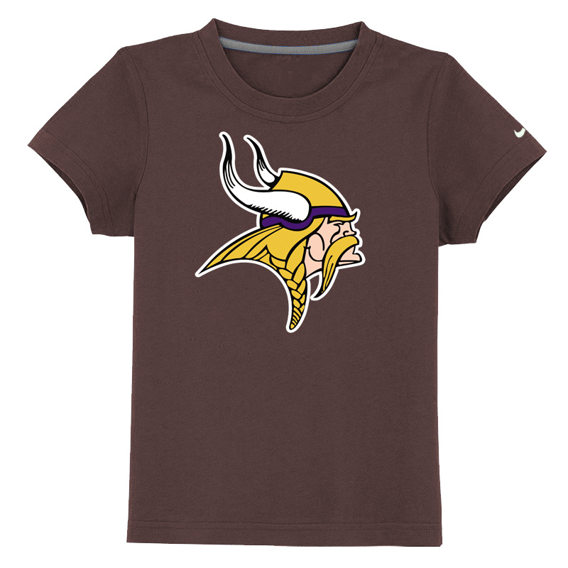 Minnesota Vikings Sideline Legend Authentic Logo Youth T Shirt Brown