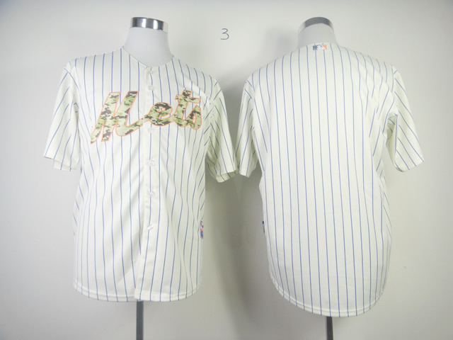 MLB York Mets Blank Camo Words White Color Jersey