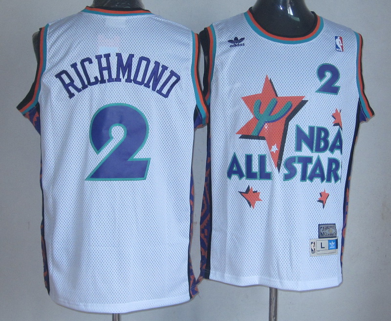 Adidas NBA 1995 All Star Sacramento Kings 2 Mitch Richmond Swingman Throwback White Jersey