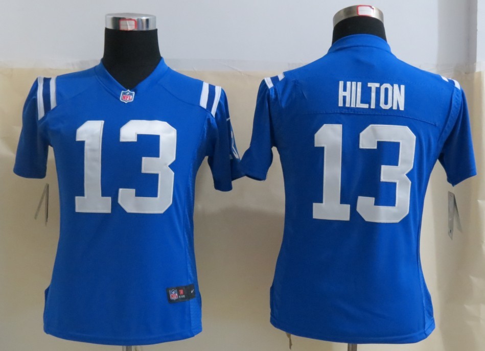 2013 New Women Nike Indianapolis Colts 13 Hilton Blue Elite Jerseys