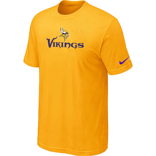  Nike Minnesota Vikings Authentic Logo TShirt Yellow 87 